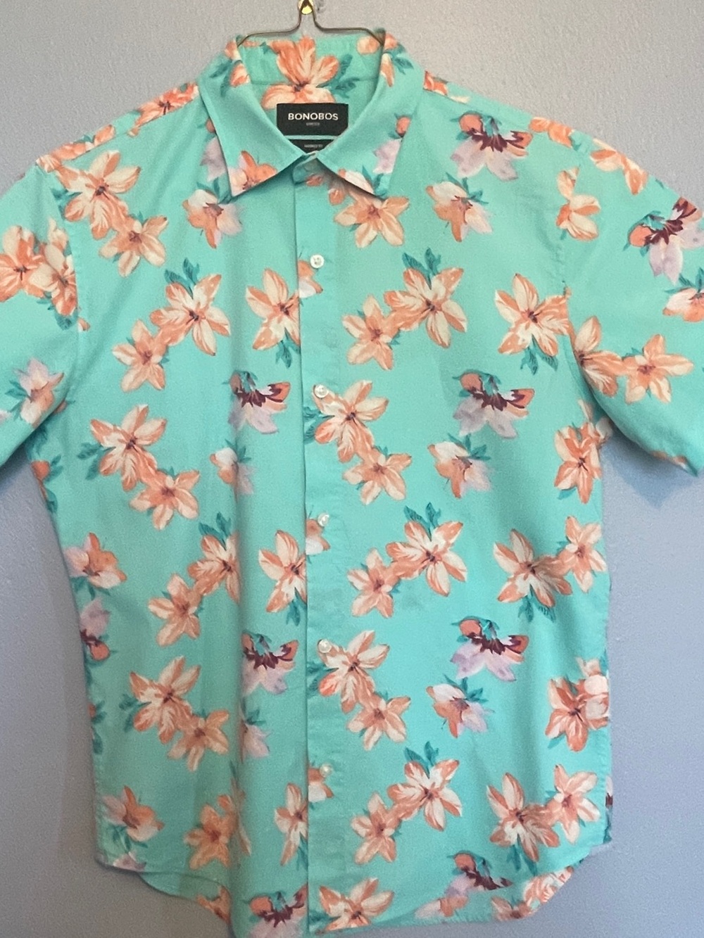 Bonobos Tailored Fit Stretch Short Sleeve Button-Front size M